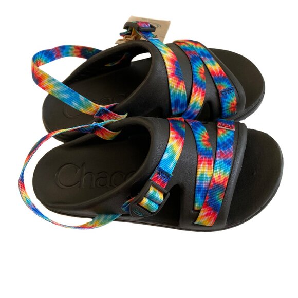 CHACO Chillos Sport Kids Dark Tie Dye Outdoor Performance Sandals Youth 4 - Picture 3 of 9